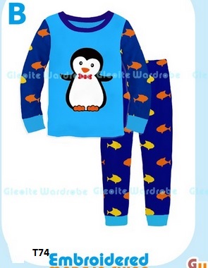 setelan baju tidur kartun pinguin